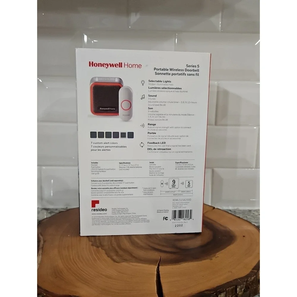 Honeywell‎ RDWL515A Portable Wireless Doorbell & Push Button NEW